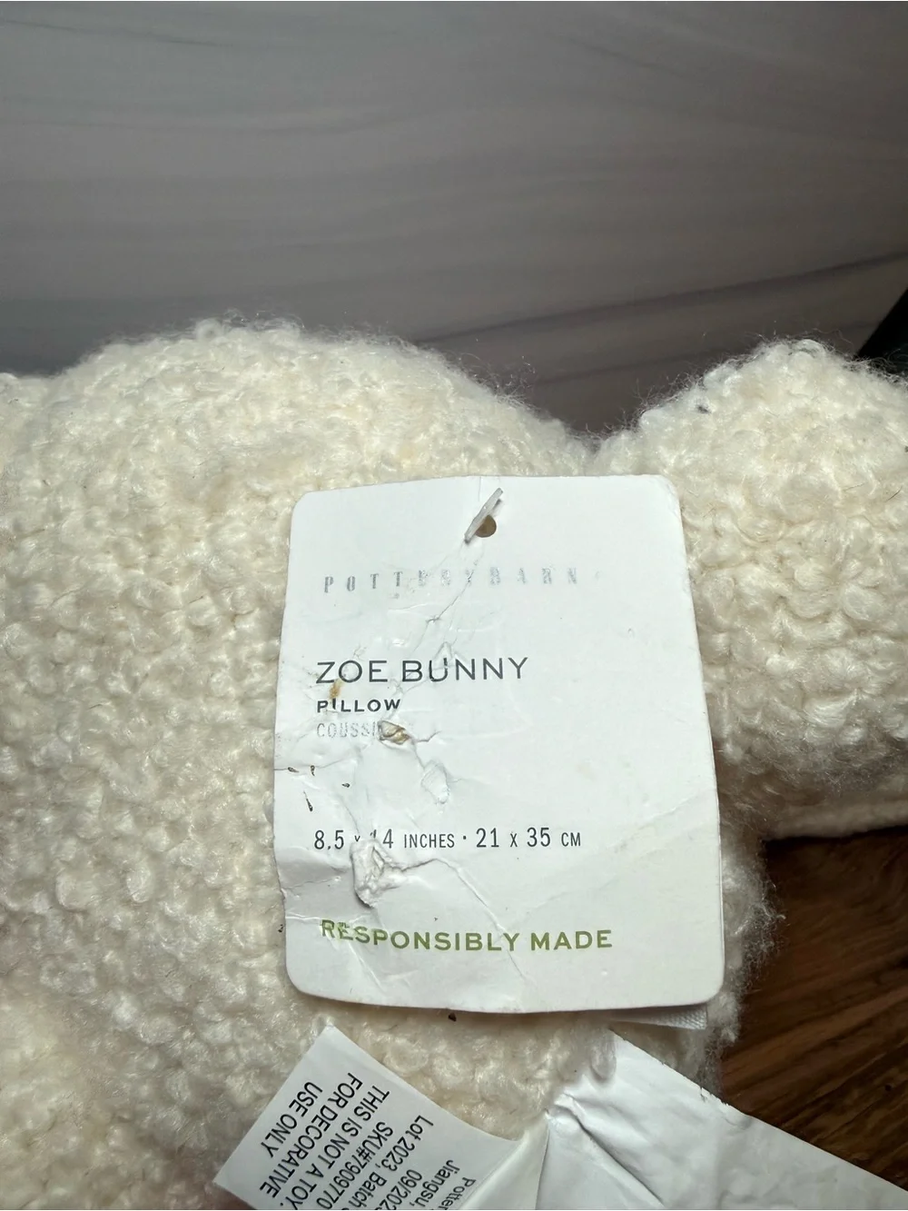 Pottery Barn Zoe Bunny Boucle Pillow